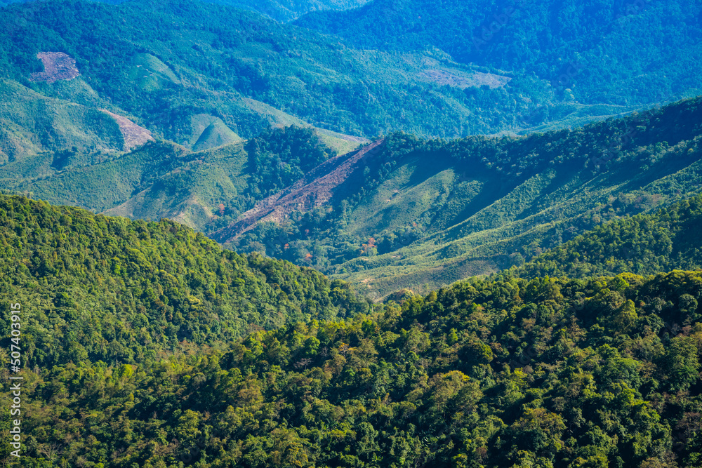 Naklejka premium Mountain view at 1715 view point in Nan province
