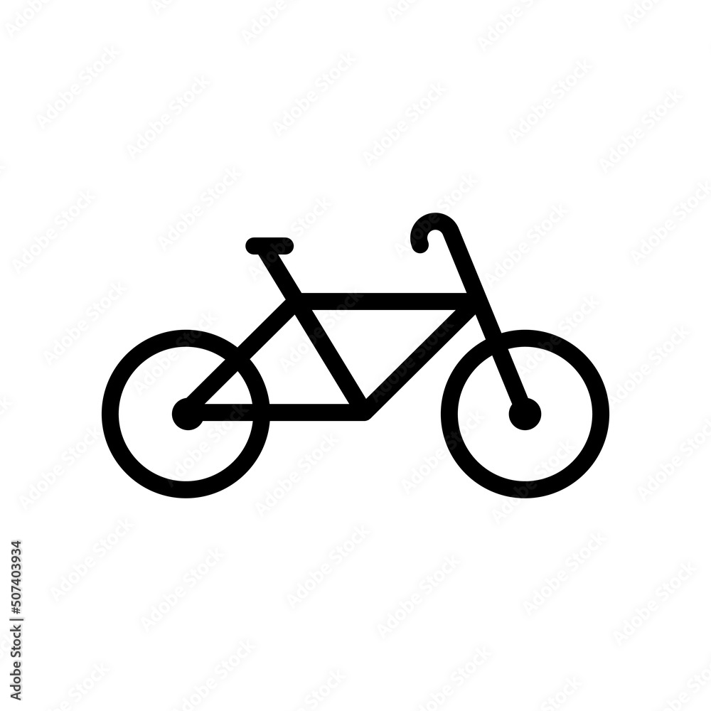 Bicycle icon vector. Sports, healthy living, transportation. line icon style. Simple design illustration editable