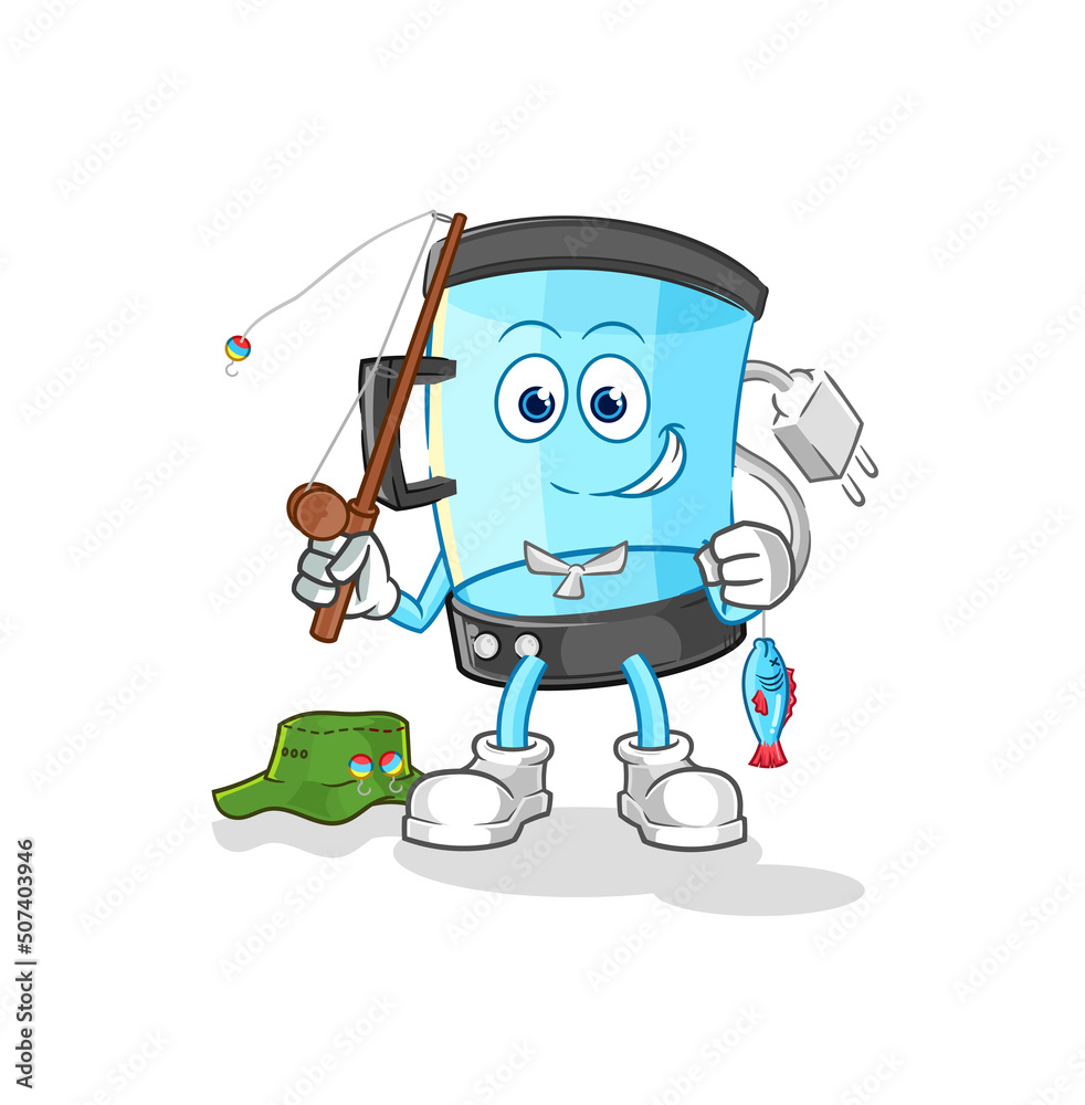 blender fisherman illustration. character vector