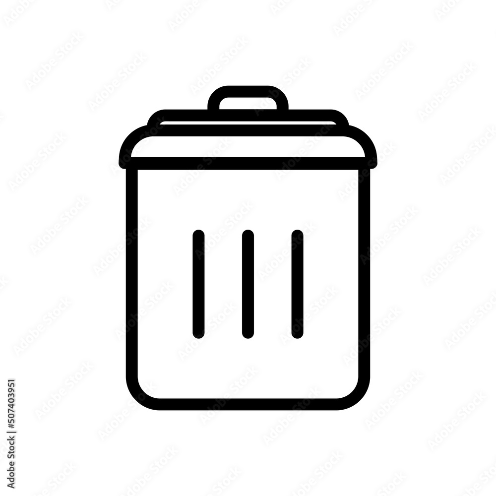 Trash can icon vector. Cleanliness, Throw garbage in its place, environmental cleanliness, healthy environment. line icon style. Simple design illustration editable Trash can icon vector. Cleanliness, Throw garbage in its place, environmental cleanliness, healthy environment. line icon style. Simple design illustration editable