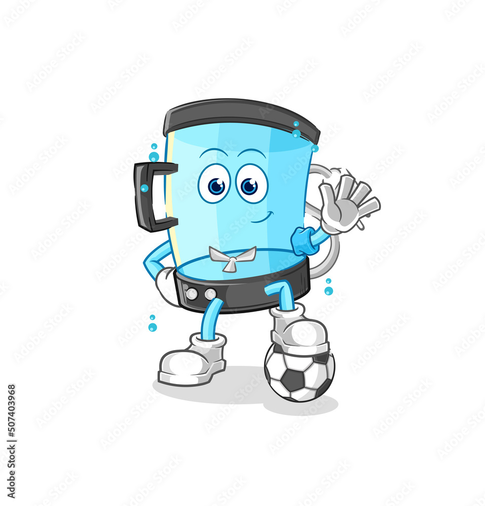 blender playing soccer illustration. character vector blender playing soccer illustration. character vector