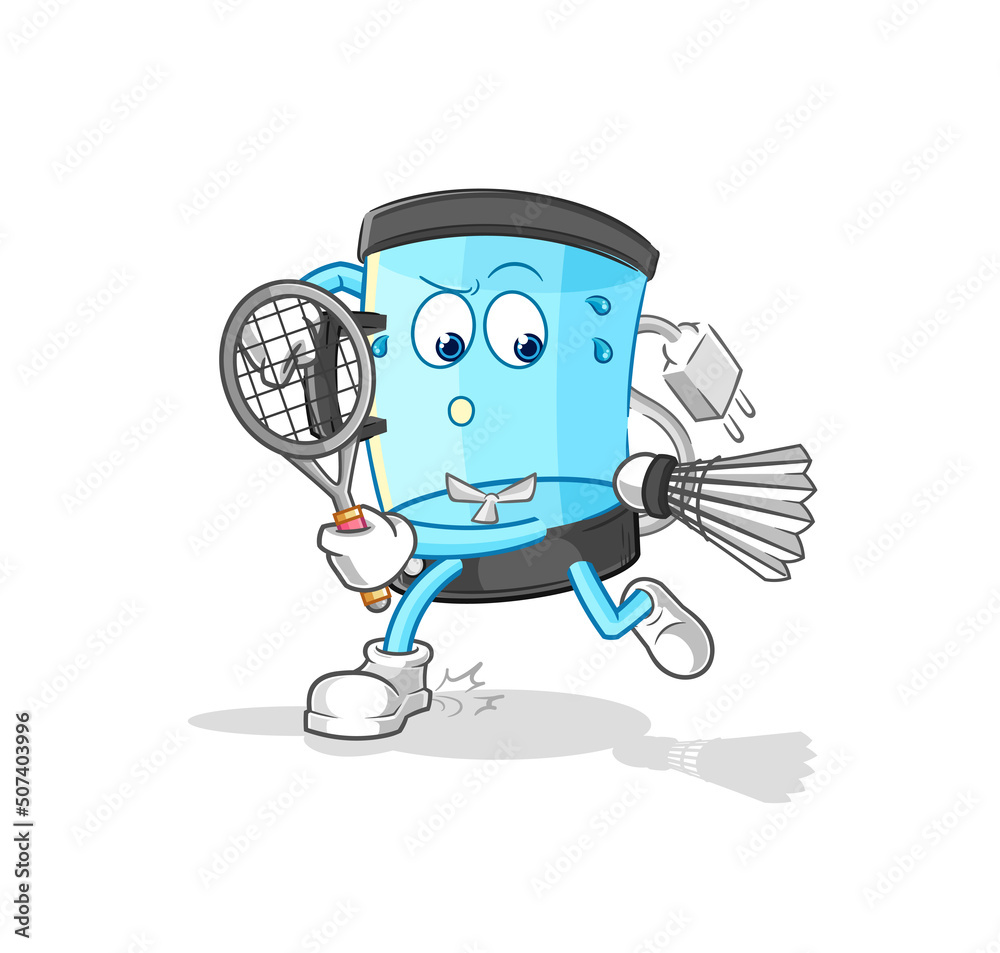 blender playing badminton illustration. character vector