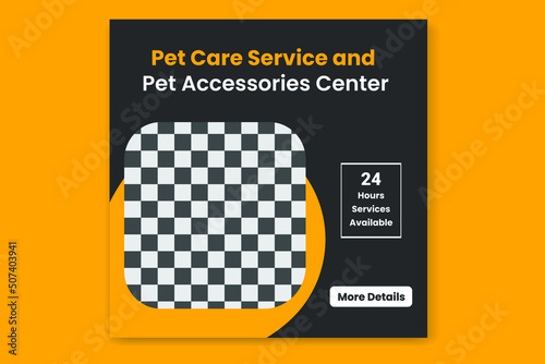 Pet Social Media post,  pet web banner design template