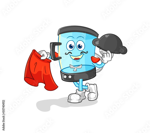 blender matador with red cloth illustration. character vector
