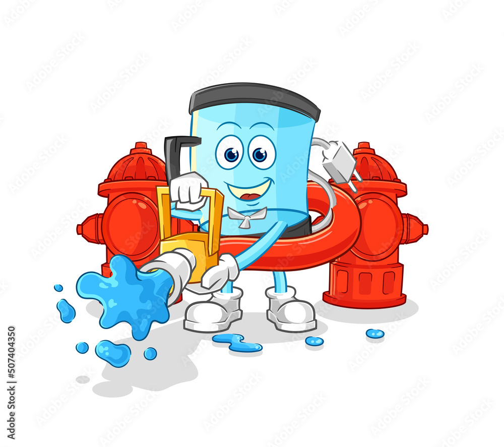 blender firefighter vector. cartoon character blender firefighter vector. cartoon character