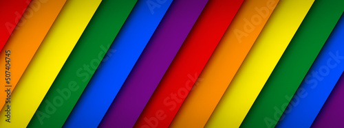 Rainbow background in diagonal paper style. Vector illustration.