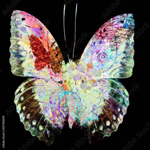 psychedelic Butterfly  texture Background