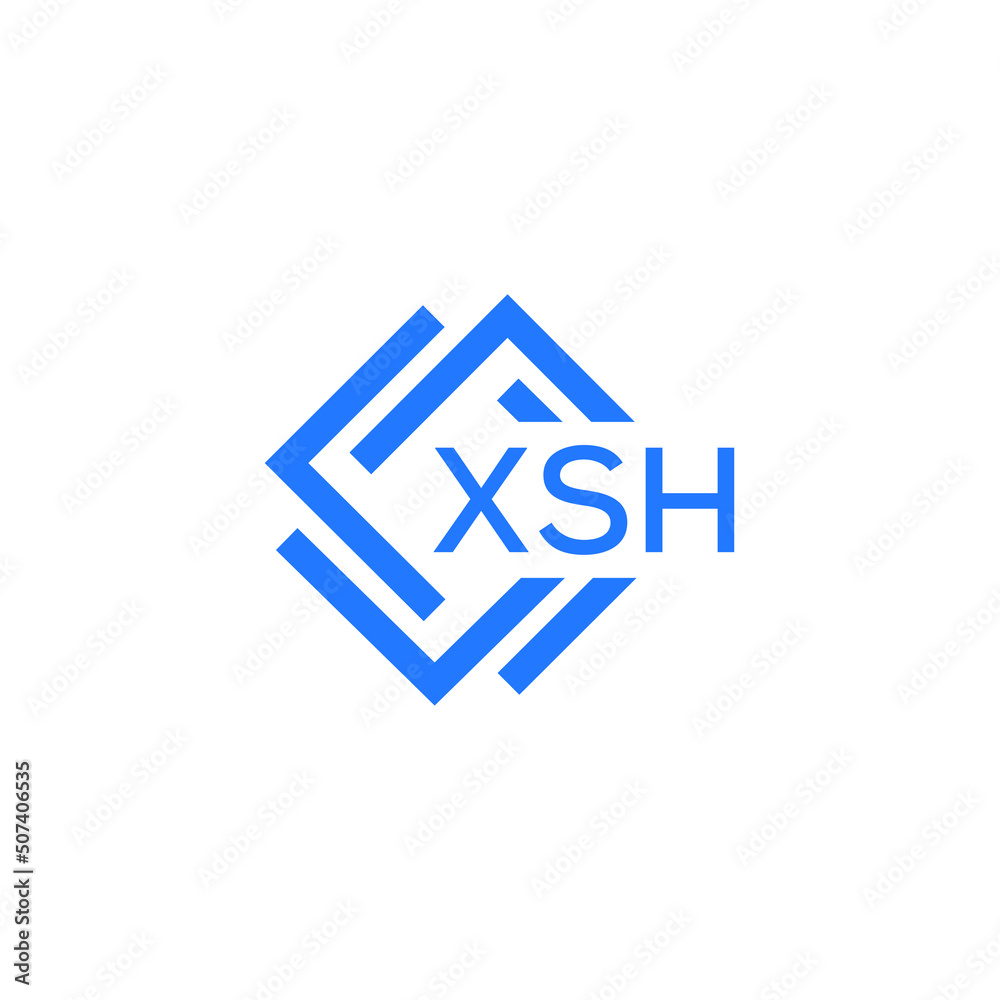 XSH technology letter logo design on white  background. XSH creative initials technology letter logo concept. XSH technology letter design.
