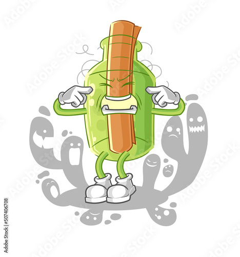 message in a bottle play whack a mole mascot. cartoon vector