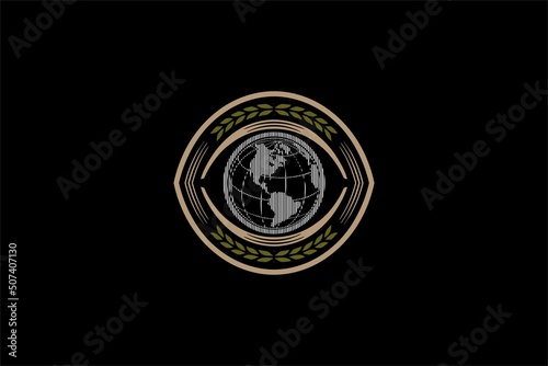 THE EYES OF THE WORLD LOGO VINTAGE