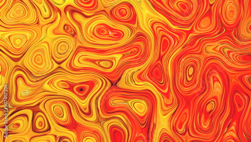 Modern surrealism yellow and orange abstract swirls, psychedelic patterns colorful and vibrant background image.