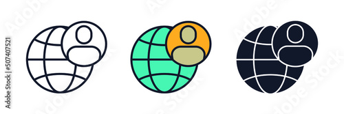 outsourcing icon symbol template for graphic and web design collection logo vector illustration