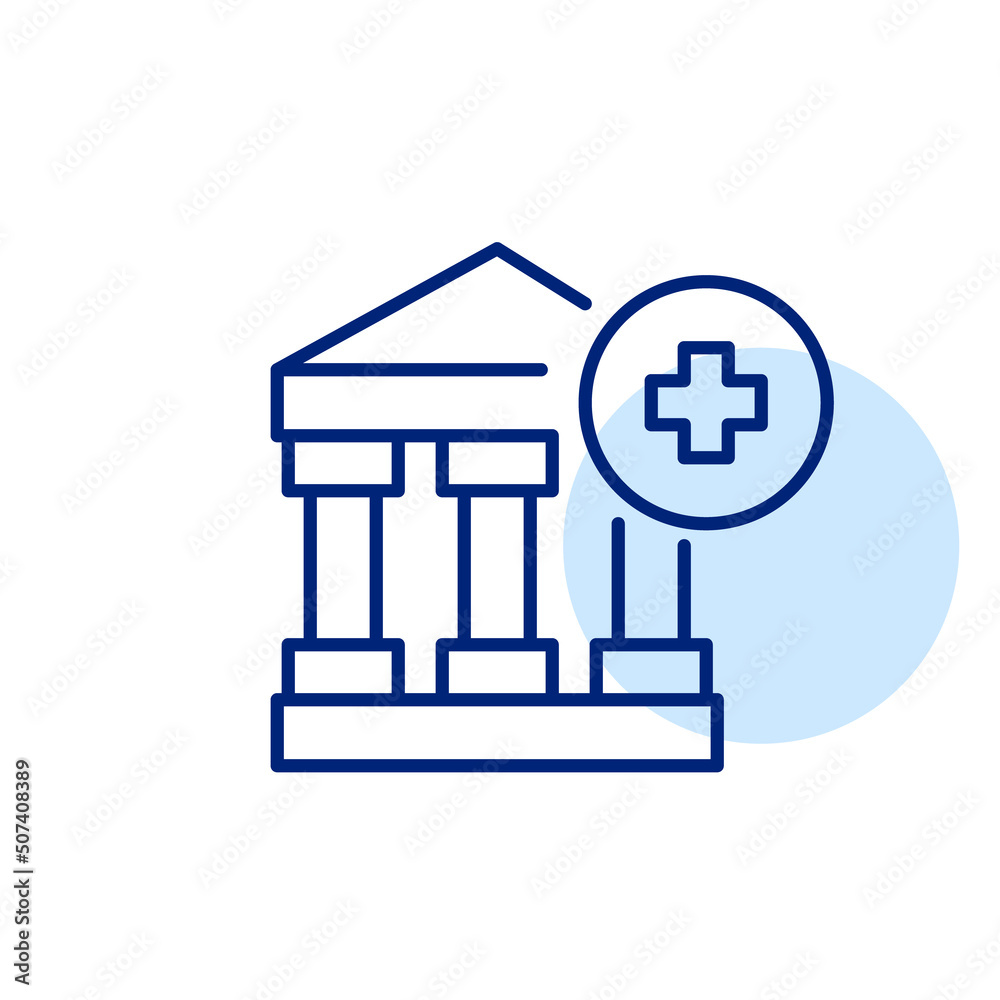 Healthcare insurance provider. Pixel perfect, editable stroke line art icon Healthcare insurance provider. Pixel perfect, editable stroke line art icon