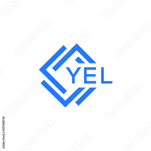 YEL technology letter logo design on white  background. YEL creative initials technology letter logo concept. YEL technology letter design. photo