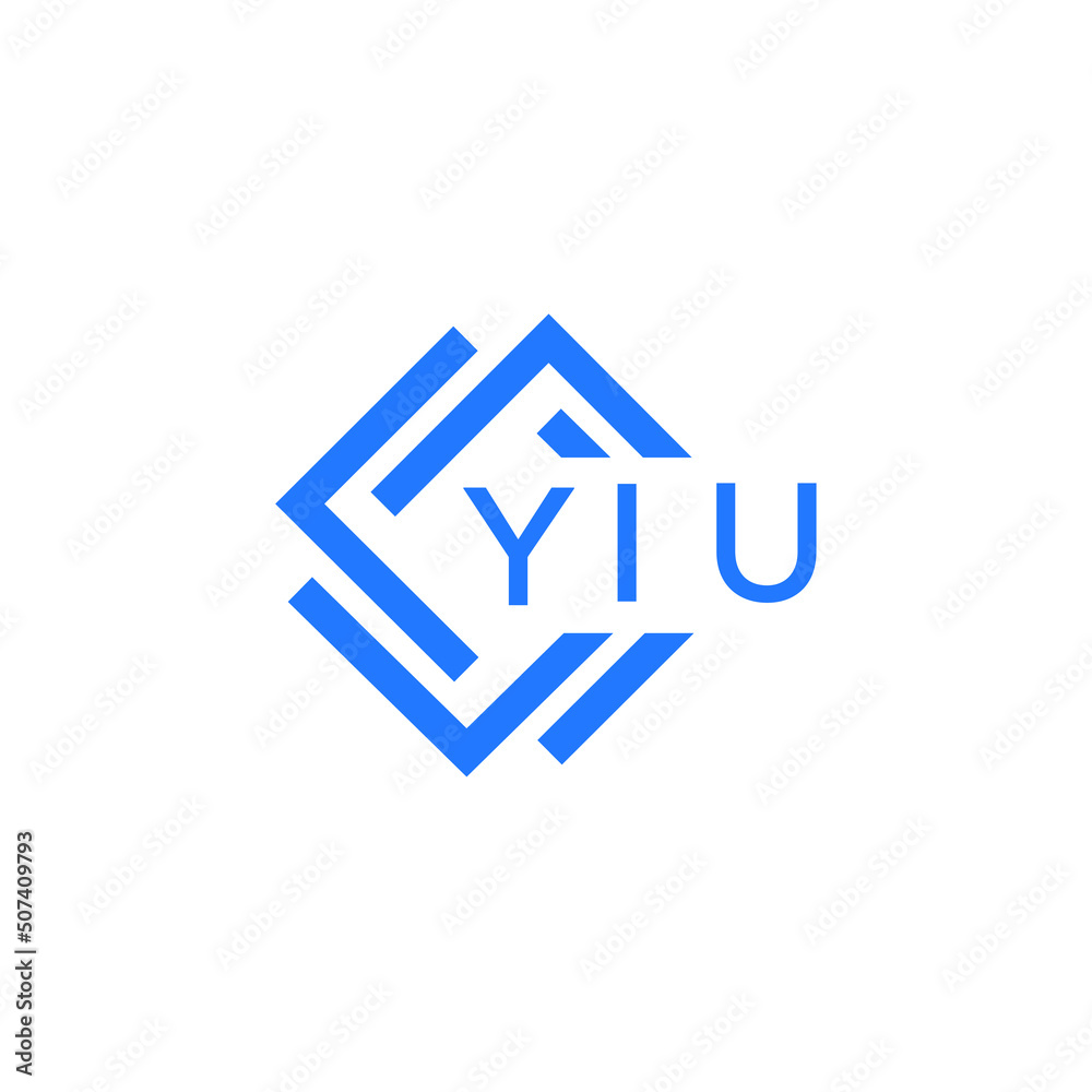 YIU technology letter logo design on white  background. YIU creative initials technology letter logo concept. YIU technology letter design.
