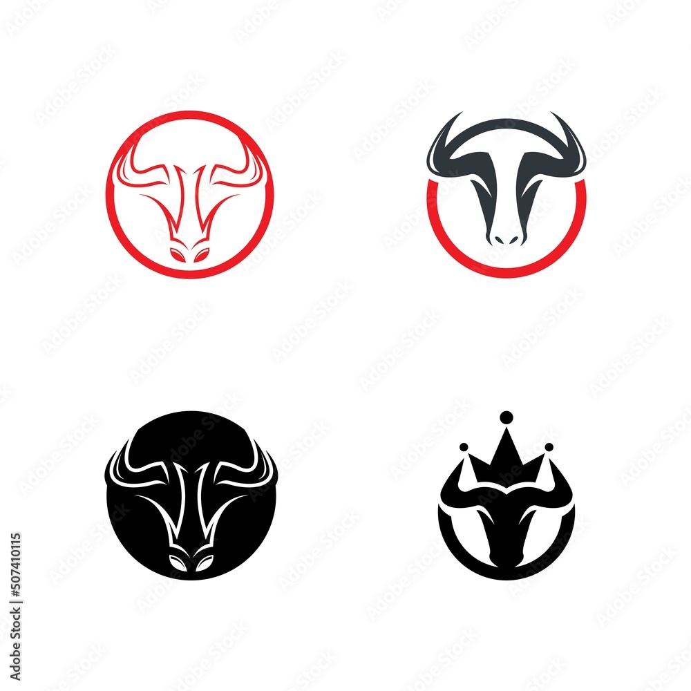 Bull logo template vector icon set