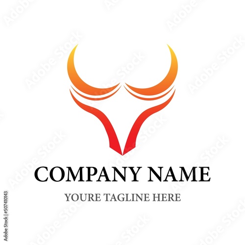 Bull logo template vector icon design