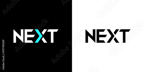 NEXT Letter Typhography Text, with next logo design inspiration