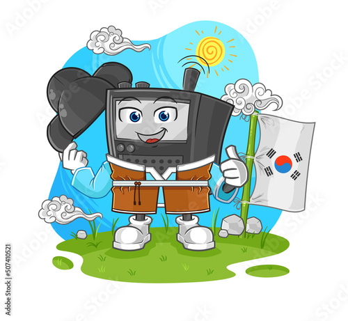 walkie talkie korean culture vector. cartoon character