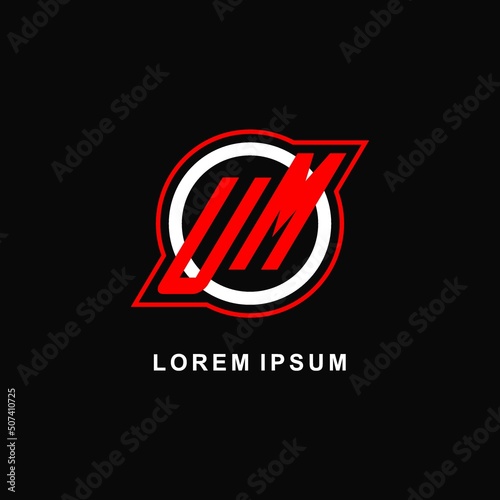 Monogram UM logo circle line, simple and clean esport logo design photo