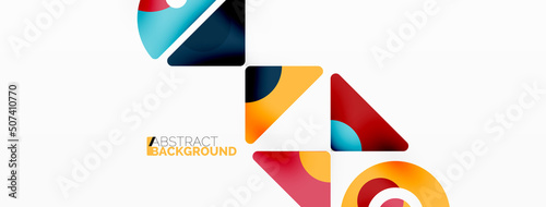 Creative geometric wallpaper. Minimal abstract background. Triangles and circles composition vector illustration for wallpaper banner background or landing page