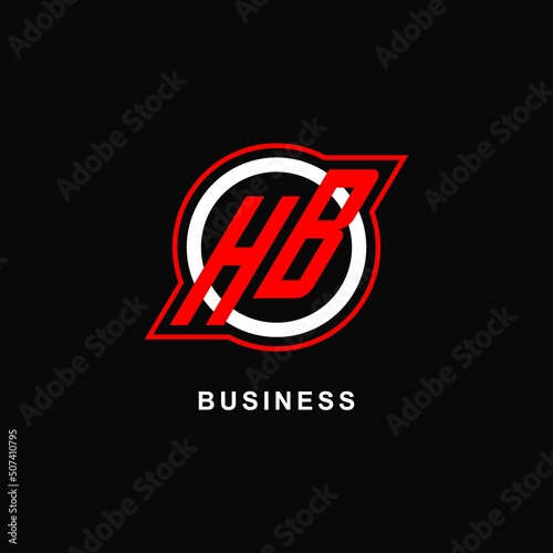 Monogram HB logo circle line, simple and clean esport logo design