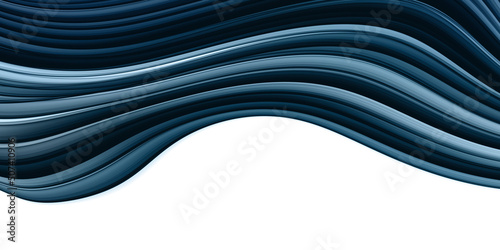Abstract curve line navy blue wavy flowing fluid isolated on white background for modern banner, presentation template.