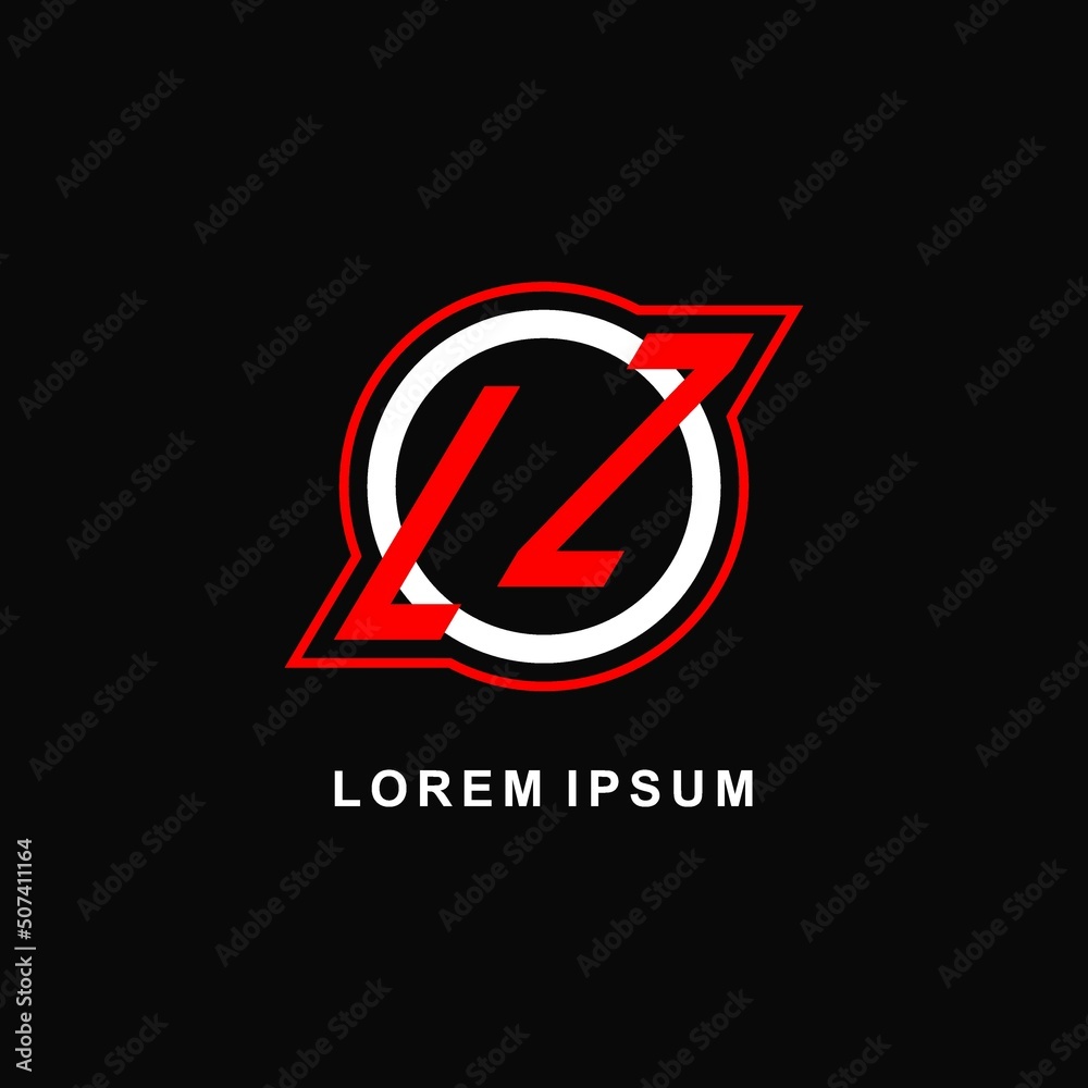 Monogram LZ logo circle line, simple and clean esport logo design - obrazy, fototapety, plakaty 