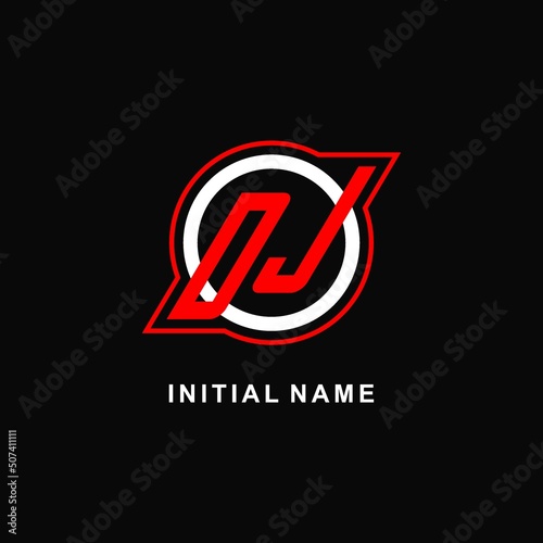 Monogram DJ logo circle line, simple and clean esport logo design