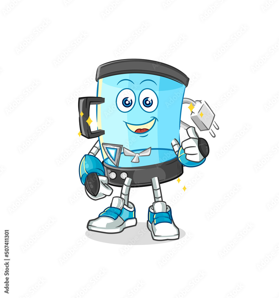 blender robot character. cartoon mascot vector blender robot character. cartoon mascot vector