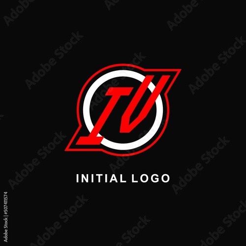Monogram IV logo circle line, simple and clean esport logo design