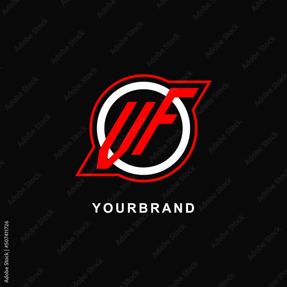 Monogram VF logo circle line, simple and clean esport logo design Stock ...