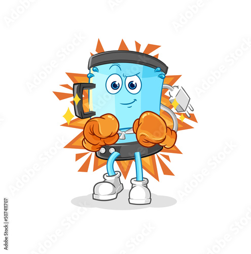 blender boxer character. cartoon mascot vector