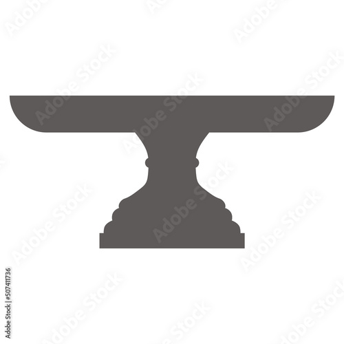 Cake stand in flat icon style. Empty tray for fruit and desserts. Vector silhouette