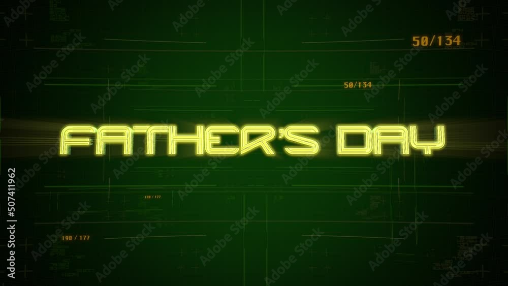 Father Day with cyberpunk matrix and numbers, motion abstract holidays, futuristic and cyberpunk style background Father Day with cyberpunk matrix and numbers, motion abstract holidays, futuristic and cyberpunk style background