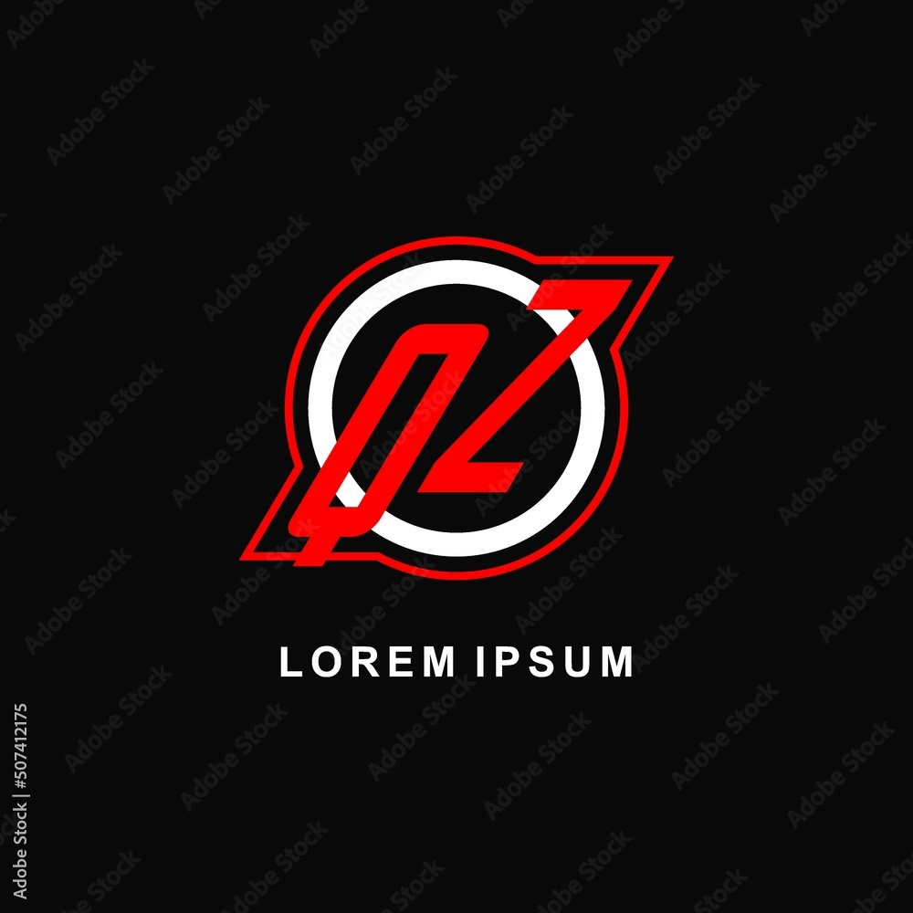 Monogram QZ logo circle line, simple and clean esport logo design Stock ...