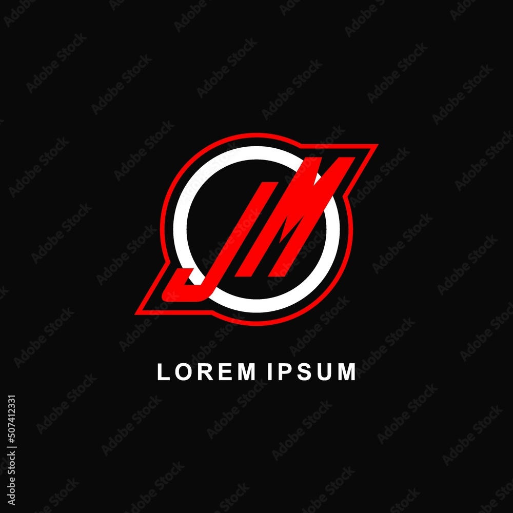 Monogram JM logo circle line, simple and clean esport logo design Stock ...