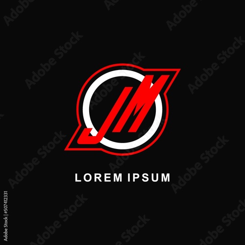 Monogram JM logo circle line, simple and clean esport logo design