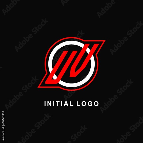 Monogram UV logo circle line, simple and clean esport logo design