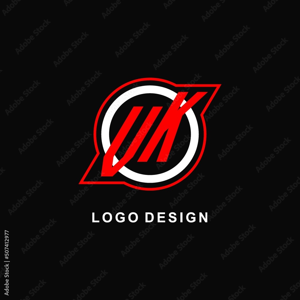 Monogram VK logo circle line, simple and clean esport logo design Stock ...