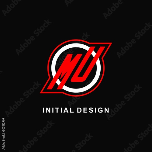 Monogram MU logo circle line, simple and clean esport logo design
