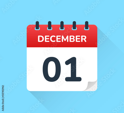 December 1 calendar vector