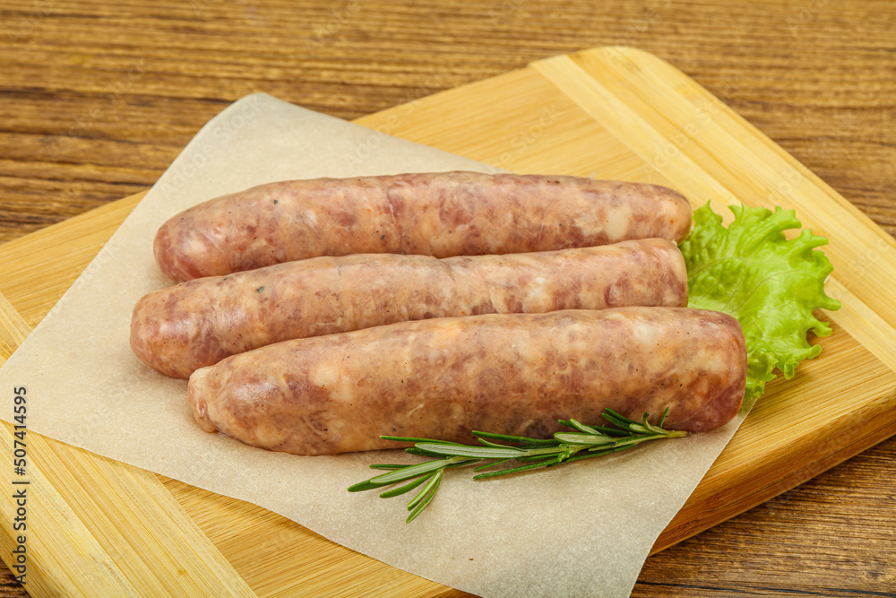 Raw pork meat sausages for grill Raw pork meat sausages for grill