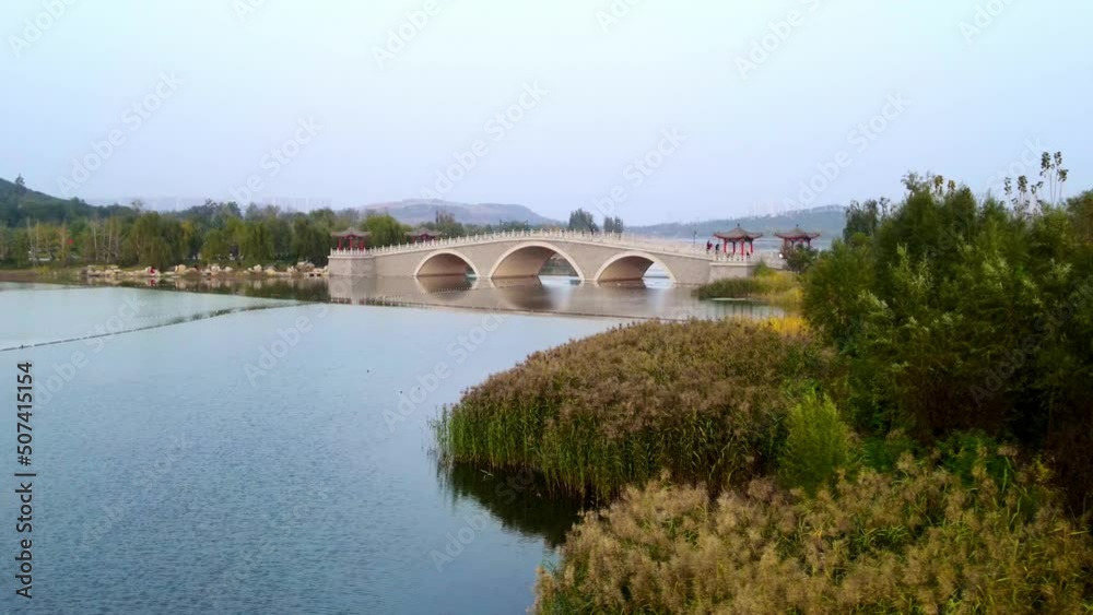 aerial view of beautiful lake in jinan qianfoshan scenic spot aerial view of beautiful lake in jinan qianfoshan scenic spot