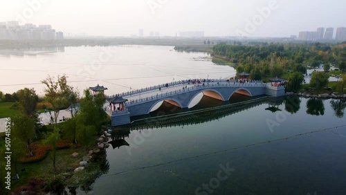 Wallpaper Mural aerial view of beautiful lake in jinan qianfoshan scenic spot Torontodigital.ca