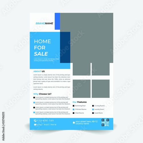 Real estate flyer design, flyer design, leaflet design, vector, template