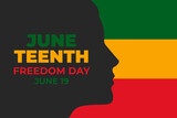 Juneteenth African-American Freedom Independence Day. Freedom or Emancipation day. Design for Banner, Background and others. Vector illustration