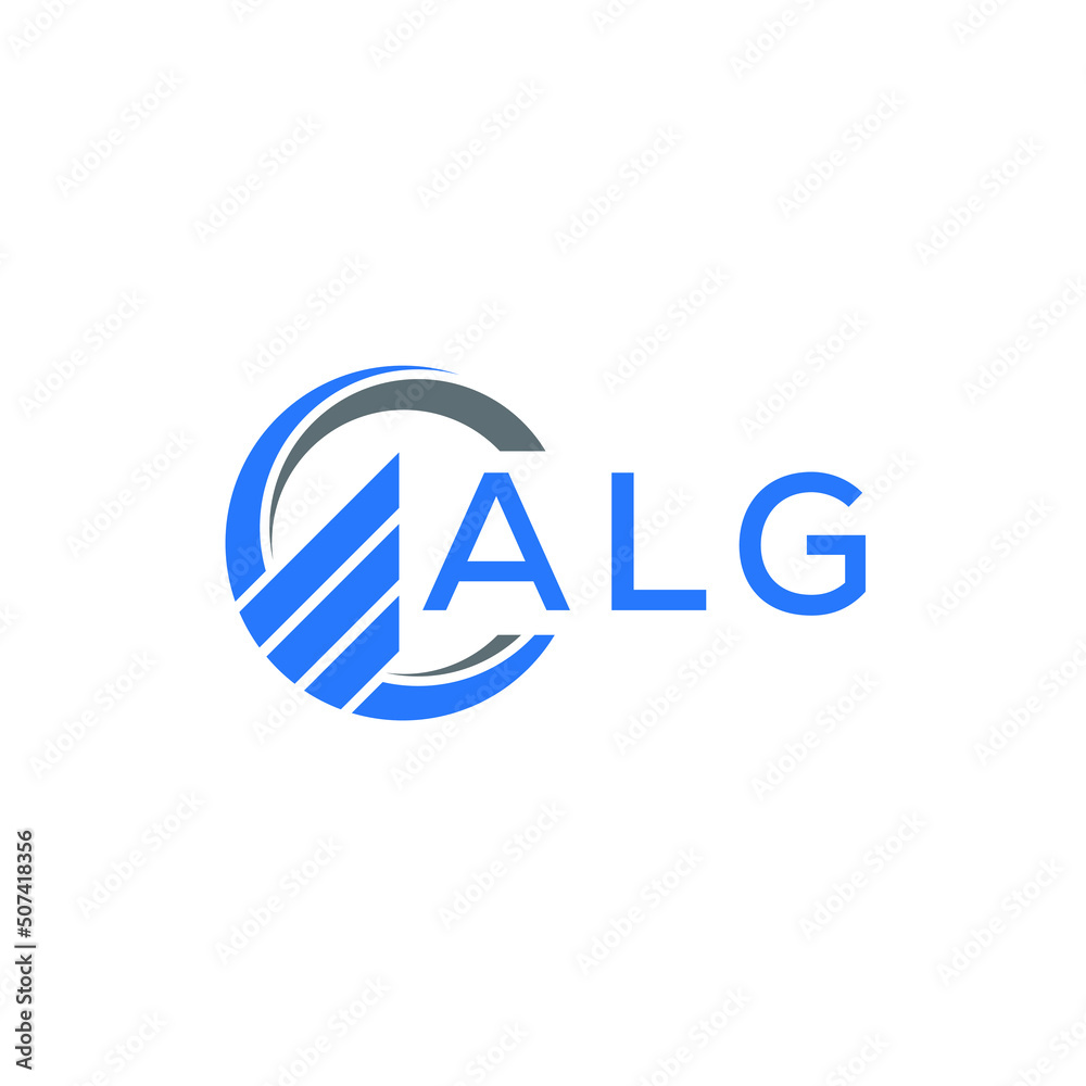 ALG Flat accounting logo design on white  background. ALG creative initials Growth graph letter logo concept. ALG business finance logo design.
