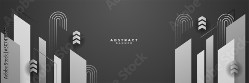 Black abstract banner background