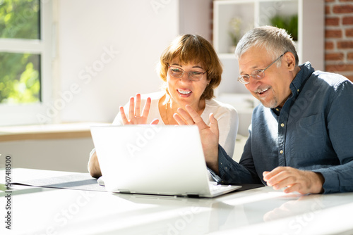 Couple Watching Video Conference